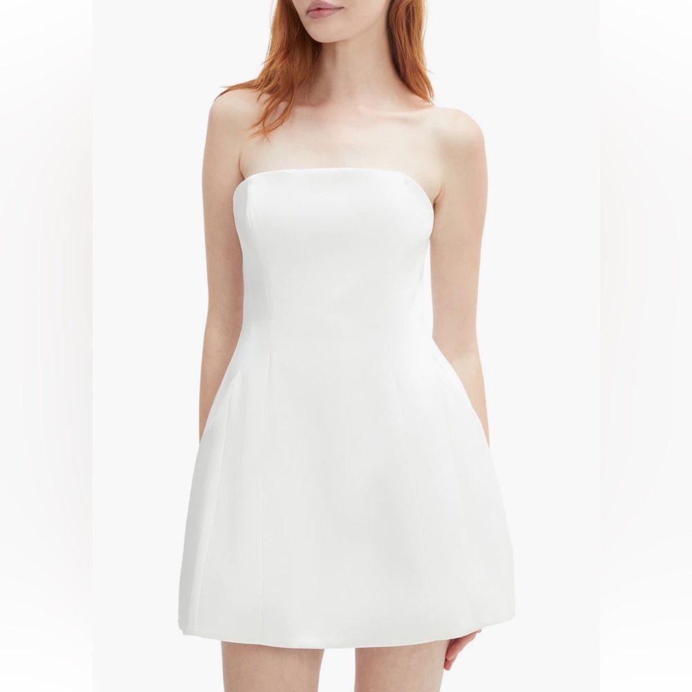 Bardot Strapless White Dress